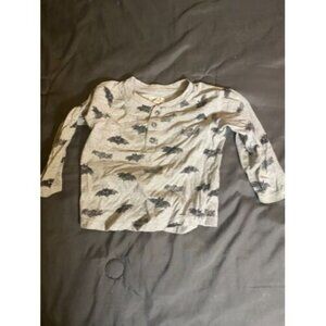 Gymboree Boys Size 18m 24m Gray Bat Pattern Shirt Long Sleeve‎ vintage